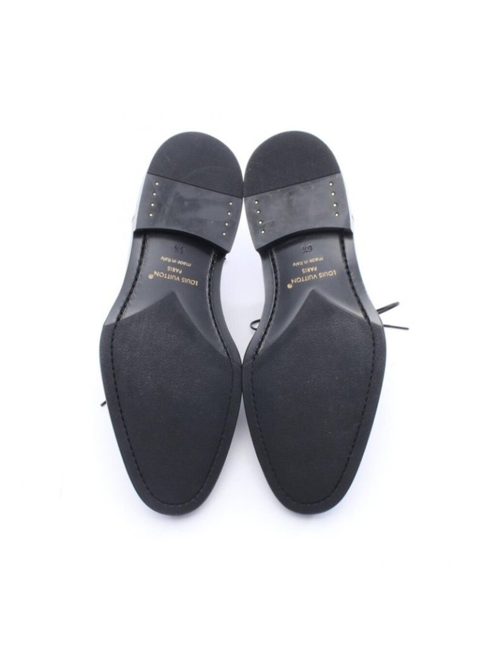 ★SOLD★ Louis Vuitton Dress Shoes Wall Street Line Dabi Epi Black Leather - Picture 4 of 7